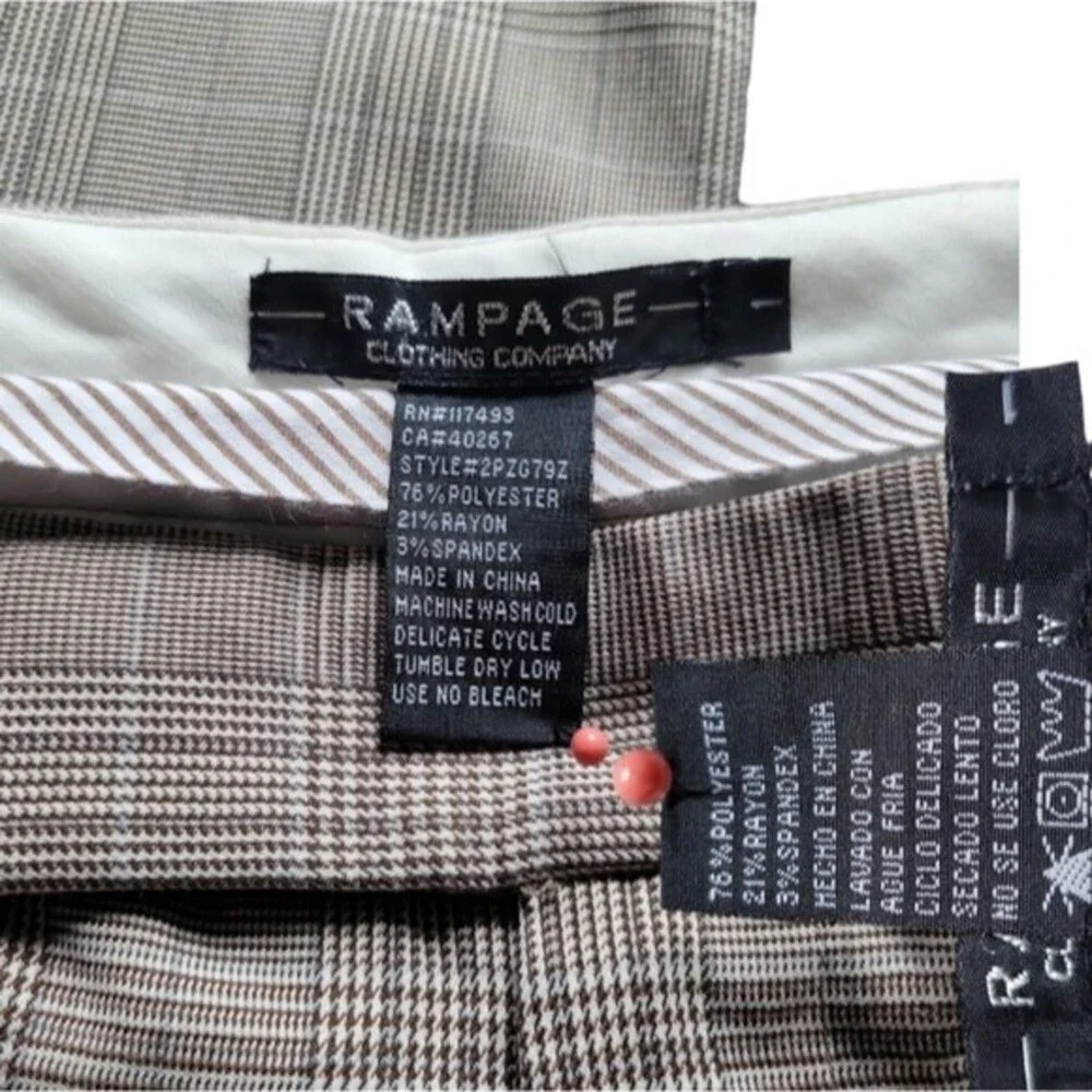 Rampage Tan Plaid Casual Pants - 1